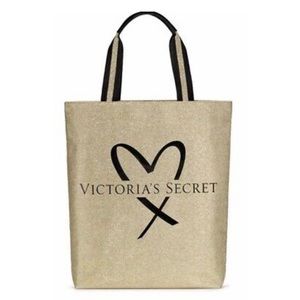 PINK VS GOLD SPARKLE TOTE